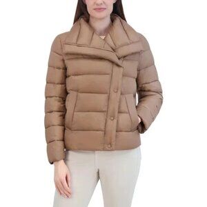 Tahari Women's Plus Size XXL Asymetrical Puffer Tan Jacket NWT